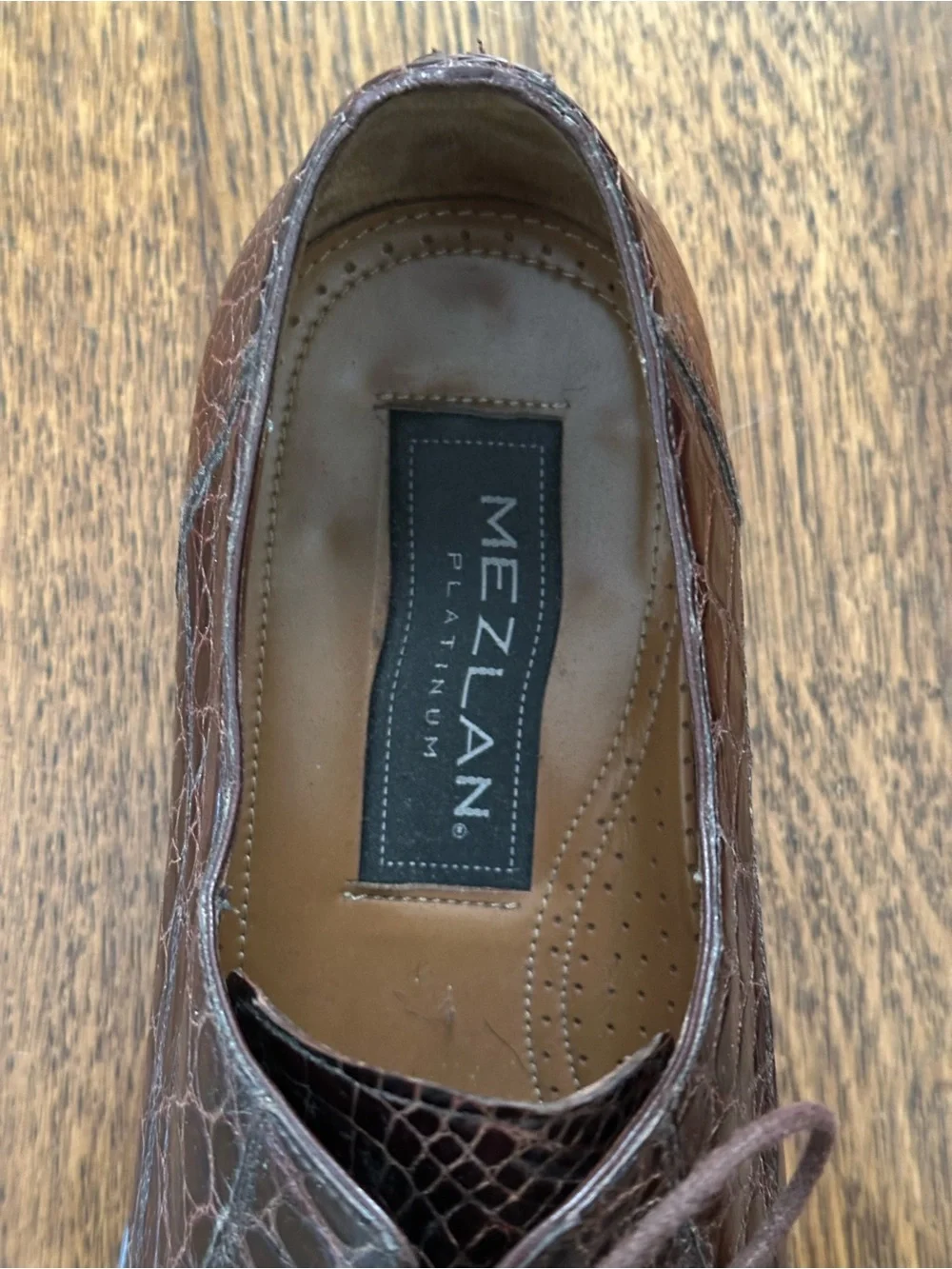 Men's Mezlan Brown Genuine Crocodile Derby Shoes